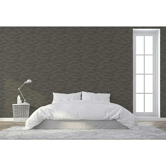 Tadessi Vliestapete M1-No.3964 - Grau, Floral, 10,05 x 0,53 m