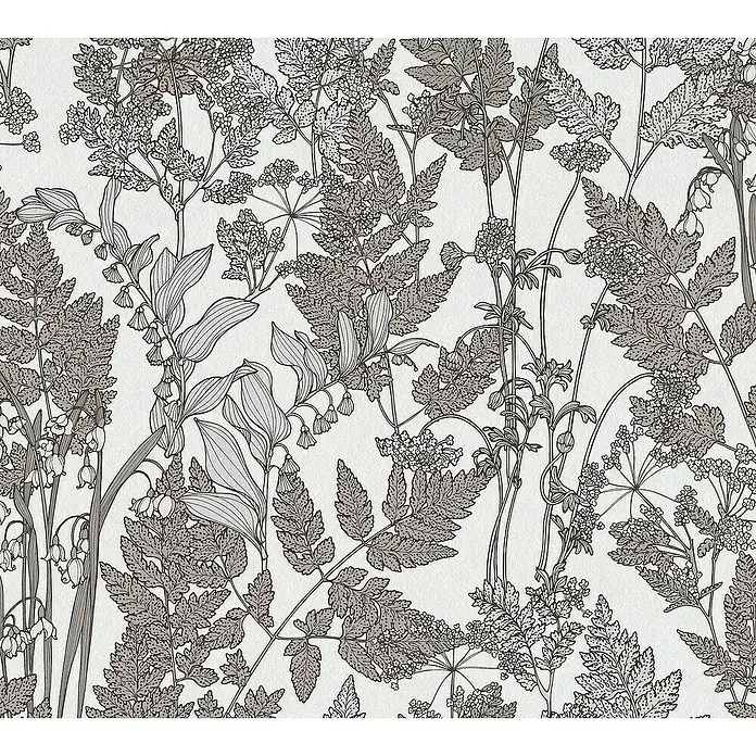 Tadessi Vliestapete M1-No.1439 - Grau, Floral, 10,05 x 0,53 m