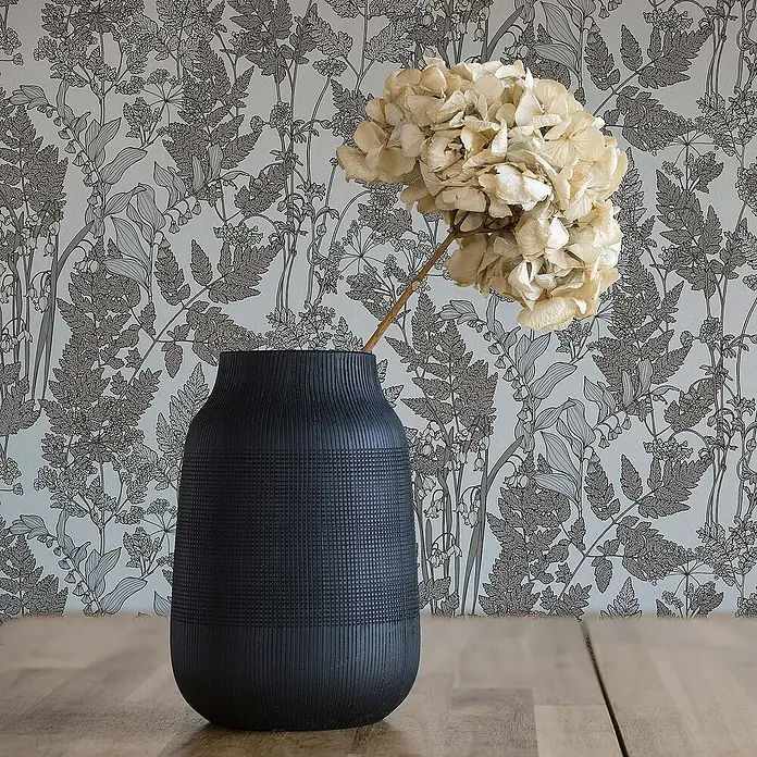 Tadessi Vliestapete M1-No.1439 - Grau, Floral, 10,05 x 0,53 m