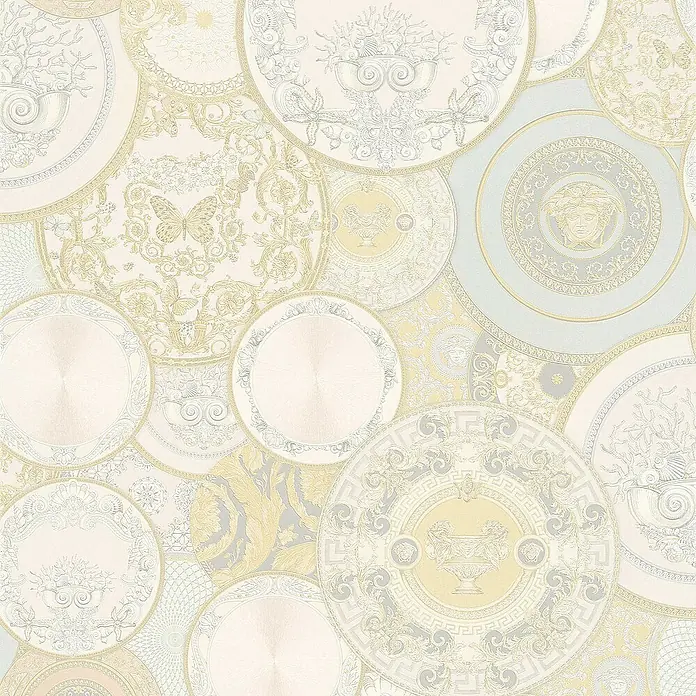 Tadessi Vliestapete M1-No.92 - Silber, Ornament, 10,05 x 0,7 m
