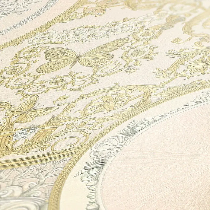 Tadessi Vliestapete M1-No.92 - Silber, Ornament, 10,05 x 0,7 m