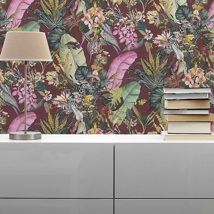 Tadessi Vliestapete M1-No.1703 - Rosa, Floral, 10,05 x 0,53 m