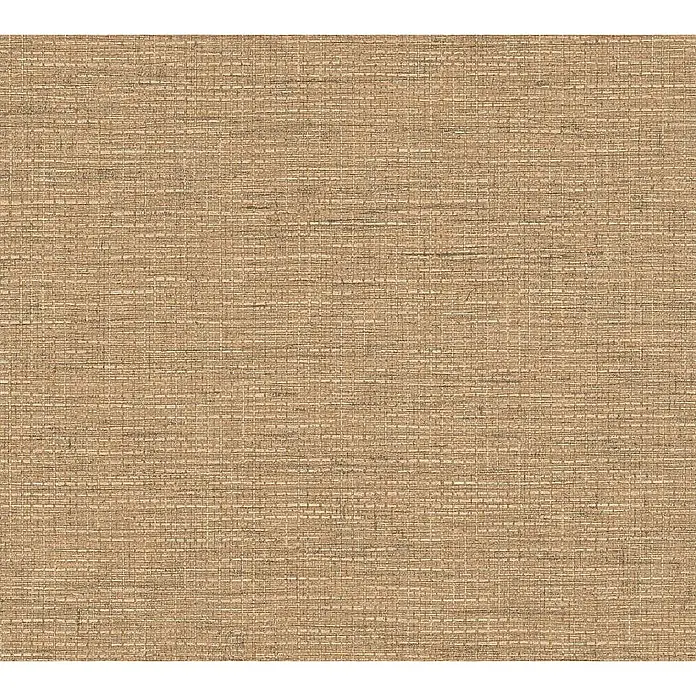 Tadessi Vliestapete M1-No.1785 - Braun, Sonstiges, 10,05 x 0,53 m - Hellbraune, natürlich gewebte Gras- oder Leinenstruktur.
