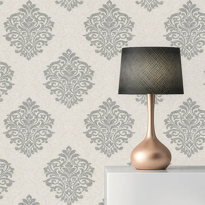 Tadessi Vliestapete M1-No.2307 - Silber, Ornament, 10,05 x 0,53 m