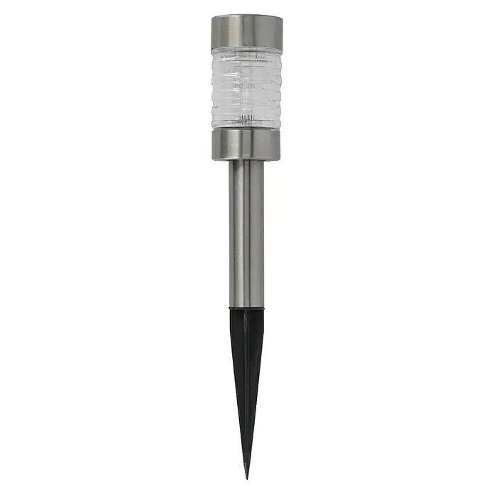BAUHAUS Solar-Erdspieß - 0,06 W, Höhe: 39 cm, Silber, IP44, 3 lm - Eine Solarleuchte aus Edelstahl und Kunststoff mit Erdspieß für den Garten. Perfekt für stimmungsvolle Beleuchtung im Außenbereich.