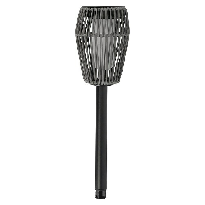BAUHAUS Solarfakkel met grondpen Rotan (0,6 W, l x b x h: 11 x 11 x 49,5 cm, Grijs, IP44, 10 lm) | BAUHAUS