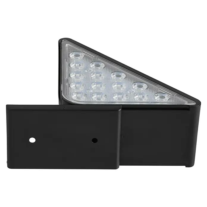 BAUHAUS Solarleuchten-Set Treppenlicht - L x B x H: 9 cm x 9 cm x 4,8 m, Schwarz, IP54, 8 lm - LED-Dreiecksleuchte mit schwarzer Halterung. Das Produkt ist ideal für eine Vielzahl von Anwendungen.