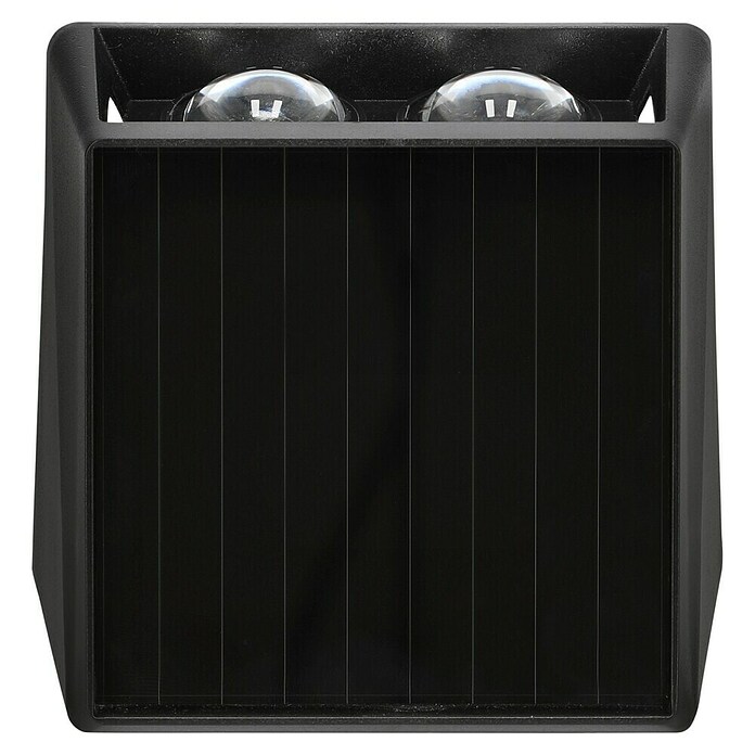 BAUHAUS Solar-wandlamp voor buiten (l x b x h: 6,4 x 10,7 x 9,7 cm, Zwart, IP65, 40 lm) | BAUHAUS