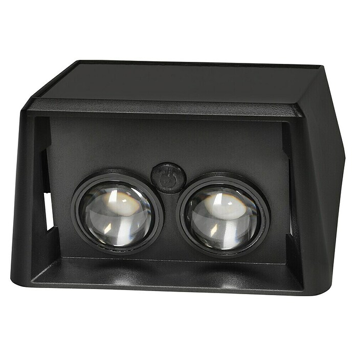 BAUHAUS Solar-wandlamp voor buiten (l x b x h: 6,4 x 10,7 x 9,7 cm, Zwart, IP65, 40 lm) | BAUHAUS