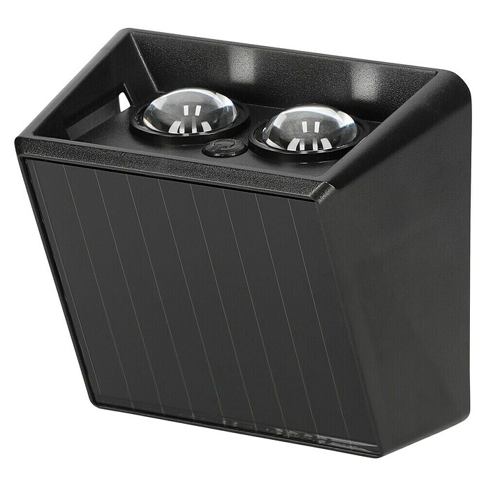 BAUHAUS Solarna vanjska zidna svjetiljka  (D x Š x V: 6,4 x 10,7 x 9,7 cm, Crna, IP65, 40 lm) | BAUHAUS