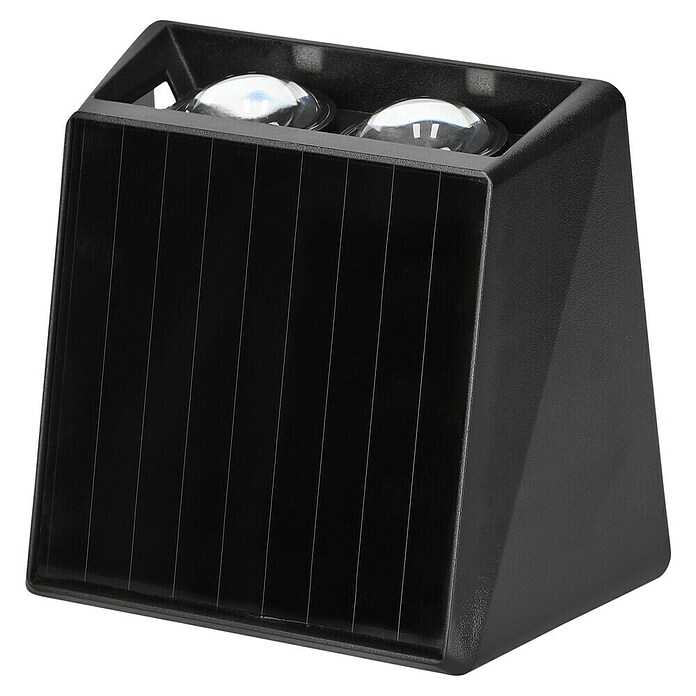 BAUHAUS Solarna vanjska zidna svjetiljka  (D x Š x V: 6,4 x 10,7 x 9,7 cm, Crna, IP65, 40 lm) | BAUHAUS