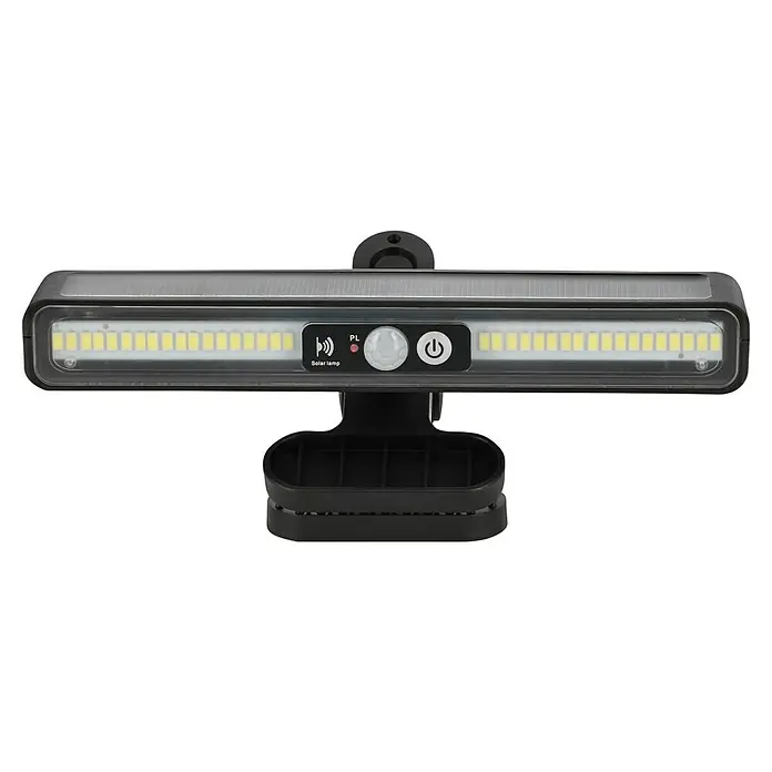 BAUHAUS LED-Klemmleuchte Solar - L x B x H: 19,8 x 2,5 x 3,2 cm, Lichtfarbe: Kaltweiß - Bild einer LED-Solarleuchte mit Bewegungssensor, die für den Außenbereich geeignet ist und eine umweltfreundliche Beleuchtung bietet.