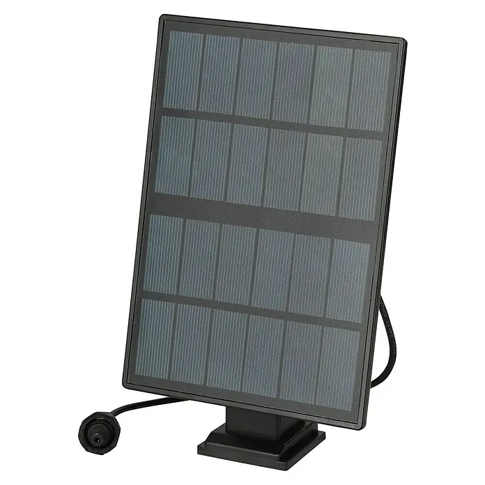 BAUHAUS Solarleuchten-Set - 3 W, Schwarz, IP44, 150 lm - Solarpanel mit schwarzem Rahmen und Kabel für eine nachhaltige Stromversorgung.\n