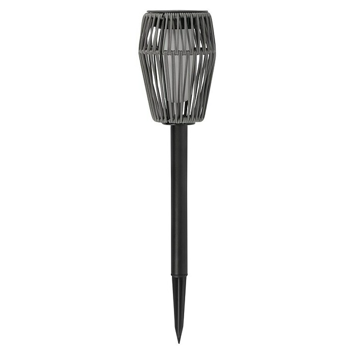 BAUHAUS Solarfakkel met grondpen Rotan (0,6 W, l x b x h: 11 x 11 x 49,5 cm, Grijs, IP44, 10 lm) | BAUHAUS