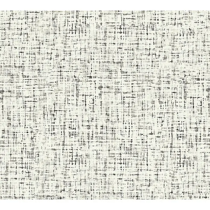 Tadessi Vliestapete M1-No.1364 - Grau, Sonstiges, 10,05 x 0,53 m - Cremefarbene Leinenstruktur mit grauen und schwarzen Sprenkeln.