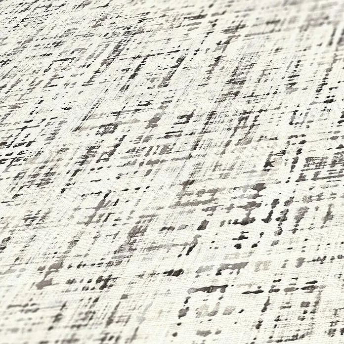 Tadessi Vliestapete M1-No.1364 - Grau, Sonstiges, 10,05 x 0,53 m - Weißes Textil mit abstraktem Muster in Grau- und Schwarztönen.