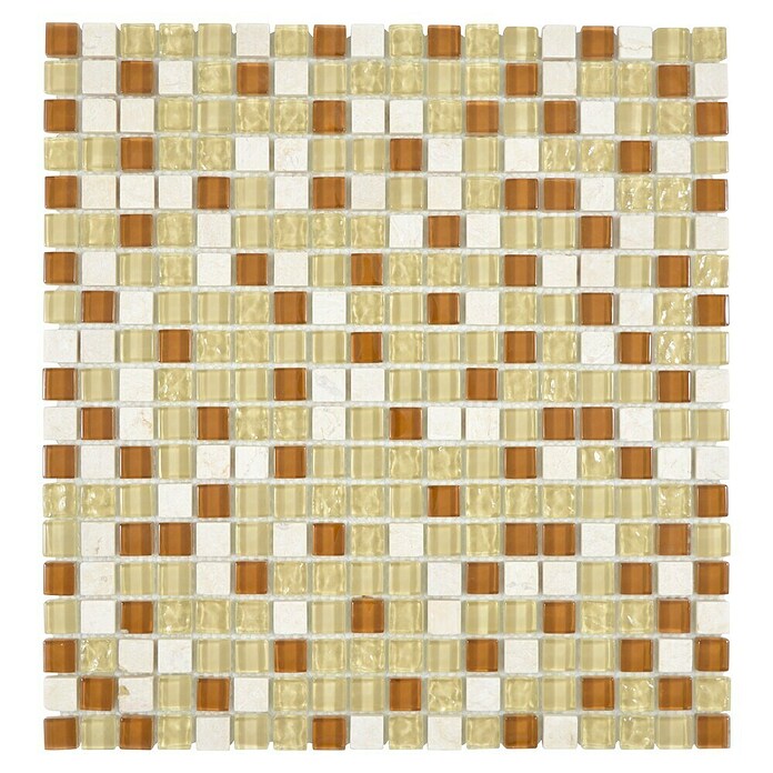Mozaik pločica (32,2 x 30,5 cm, Beige, Sjajno)