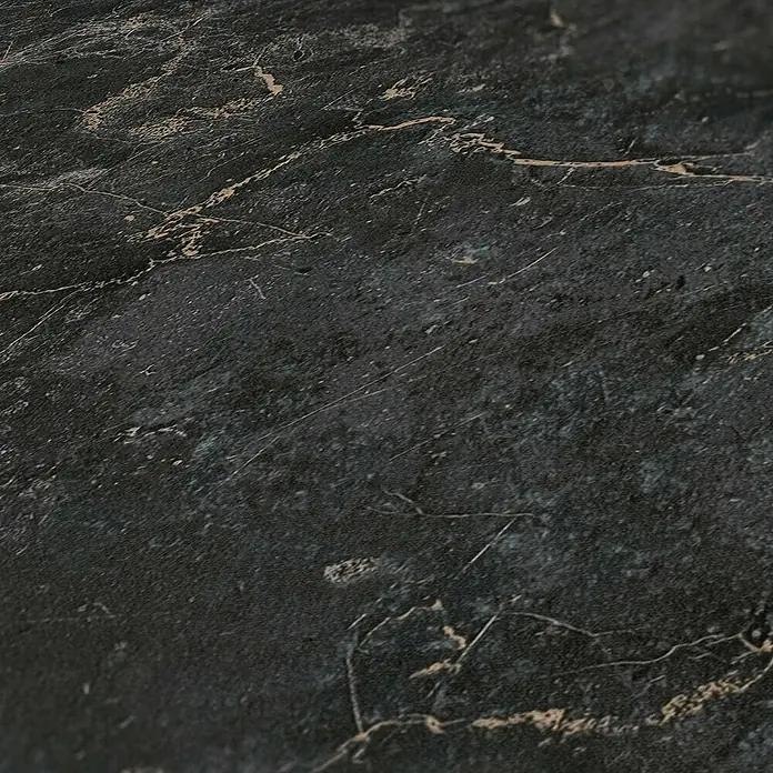 Tadessi Vliestapete M1-No.676 - Schwarz, Steinoptik, 10,05 x 0,53 m - Dunkelgrauer Marmor mit ausgeprägten goldenen und weißen Adern, ideal für elegante Oberflächen.