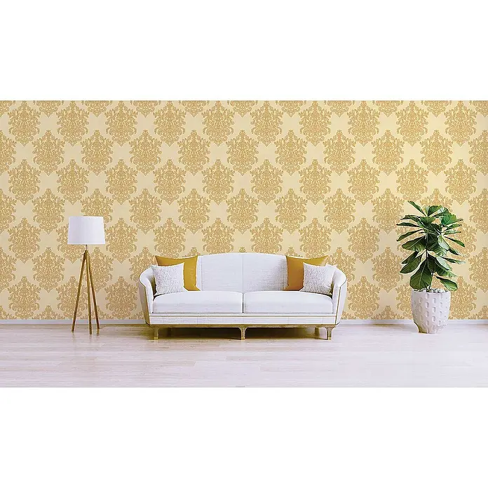 Tadessi Vliestapete M1-No.2456 - Gelb, Ornament, 10,05 x 0,53 m