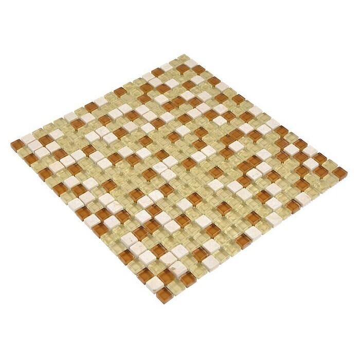 Mozaik pločica (32,2 x 30,5 cm, Beige, Sjajno)
