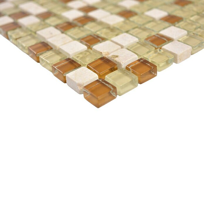 Mozaik pločica (32,2 x 30,5 cm, Beige, Sjajno)