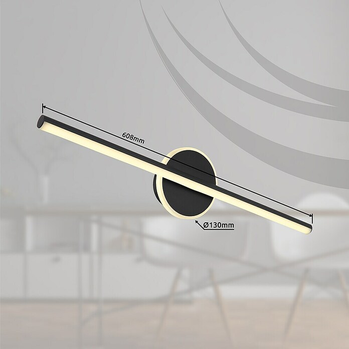 Globo LED-Wandleuchte Pepe (10 W, B x H: 608 x 130 mm, Schwarz, Neutralweiß) | BAUHAUS