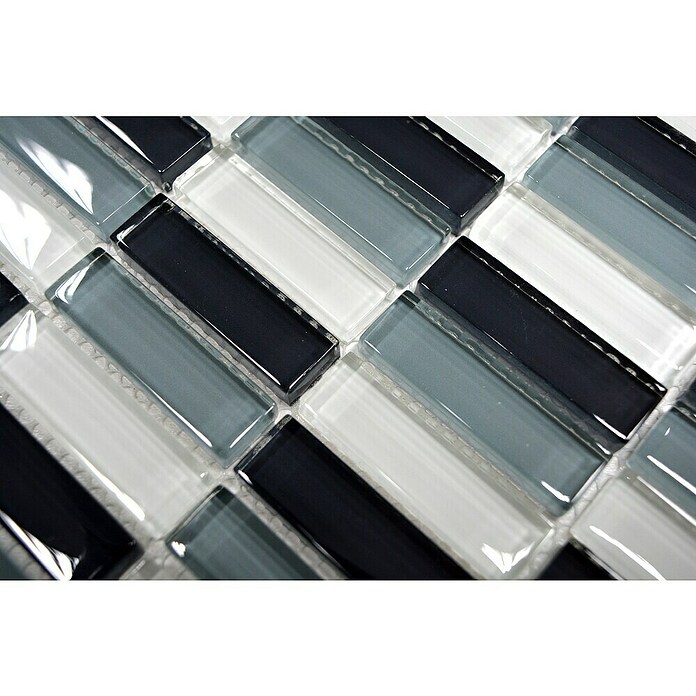 Mozaik pločica Stäbchen Crystal Mix XCM S828  (32,2 x 31 cm, Sive boje, Sjaj) | BAUHAUS