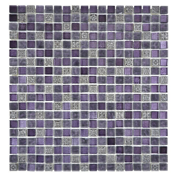 Mozaik pločica Quadrat Crystal Mix XCM M970  (30,5 x 32,2 cm, Lila, Sjaj) | BAUHAUS