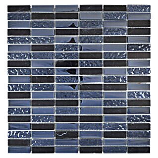 Mozaik pločica Stäbchen Crystal Mix XCM SM86 (32,2 x 31 cm, Sivo-crne boje, Sjaj)