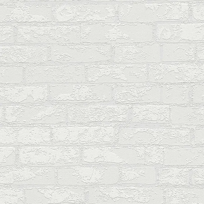 Tadessi Vliestapete M1-No.3233 - Weiß, Steinoptik, 10,05 x 0,53 m - Weiße Ziegelwandtextur.