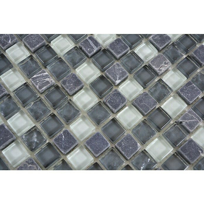 Mozaik pločica Quadrat Crystal Mix XCM M810  (30,5 x 32,2 cm, Sive boje, Sjaj) | BAUHAUS