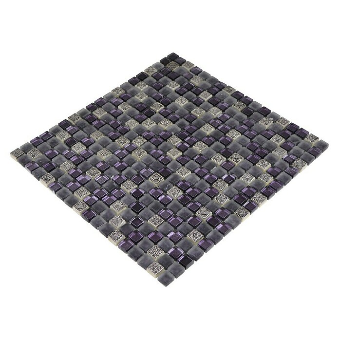 Mozaik pločica Quadrat Crystal Mix XCM M970  (30,5 x 32,2 cm, Lila, Sjaj) | BAUHAUS