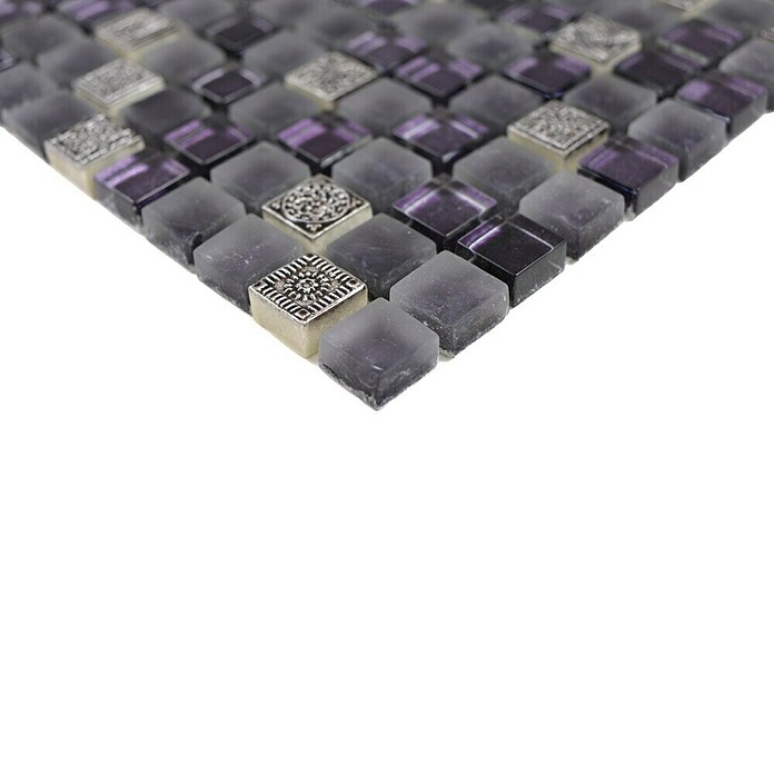Mozaik pločica Quadrat Crystal Mix XCM M970  (30,5 x 32,2 cm, Lila, Sjaj) | BAUHAUS