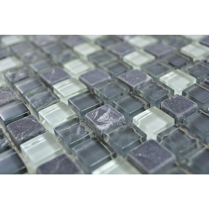 Mozaik pločica Quadrat Crystal Mix XCM M810  (30,5 x 32,2 cm, Sive boje, Sjaj) | BAUHAUS
