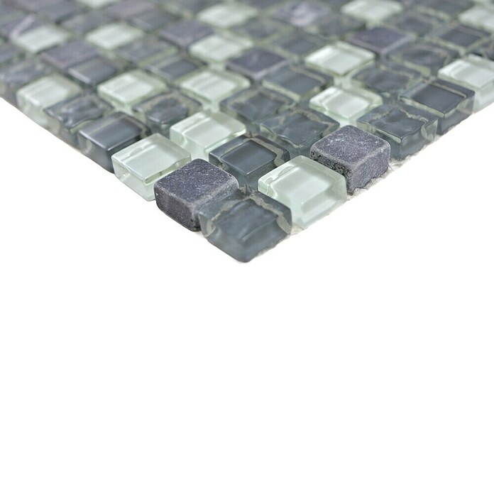 Mozaik pločica Quadrat Crystal Mix XCM M810  (30,5 x 32,2 cm, Sive boje, Sjaj) | BAUHAUS