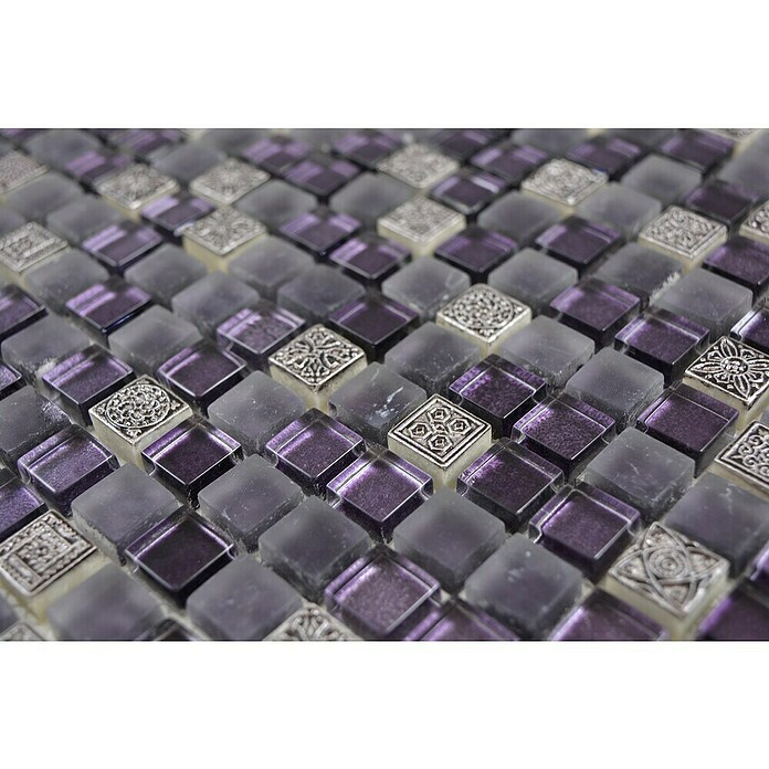 Mozaik pločica Quadrat Crystal Mix XCM M970  (30,5 x 32,2 cm, Lila, Sjaj) | BAUHAUS