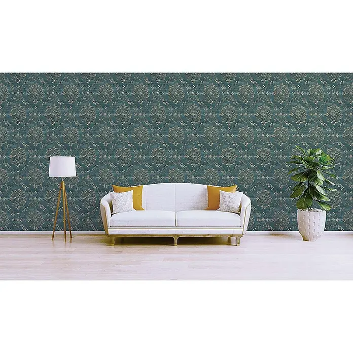 Tadessi Vliestapete M1-No.1849 - Blau, Ornament, 10,05 x 0,53 m