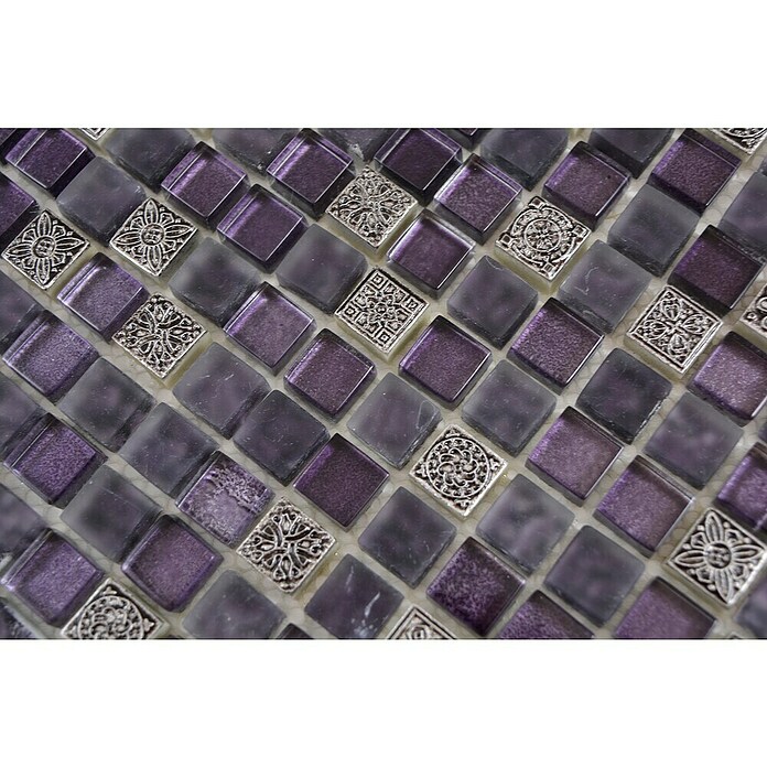 Mozaik pločica Quadrat Crystal Mix XCM M970  (30,5 x 32,2 cm, Lila, Sjaj) | BAUHAUS