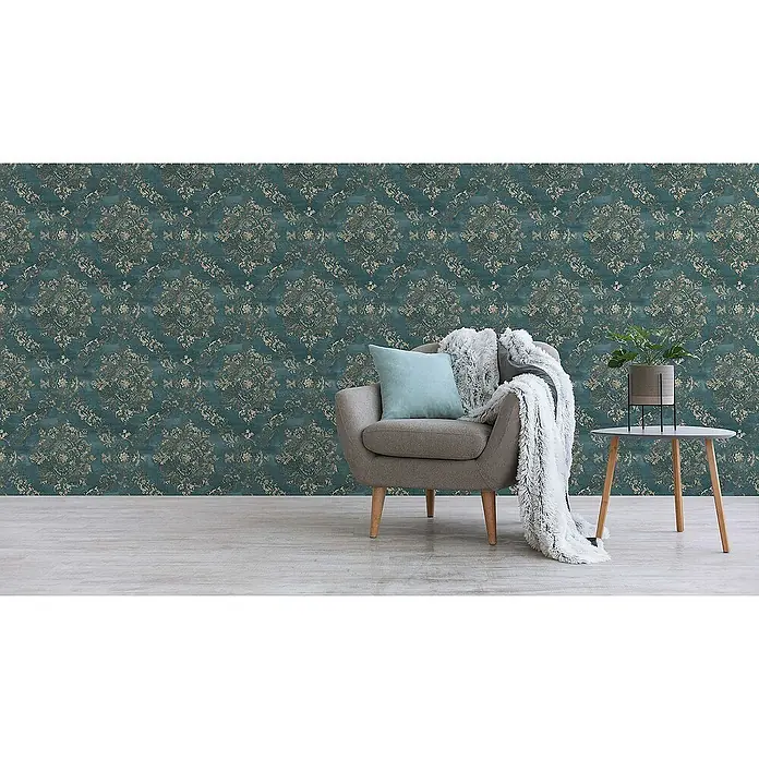 Tadessi Vliestapete M1-No.1849 - Blau, Ornament, 10,05 x 0,53 m