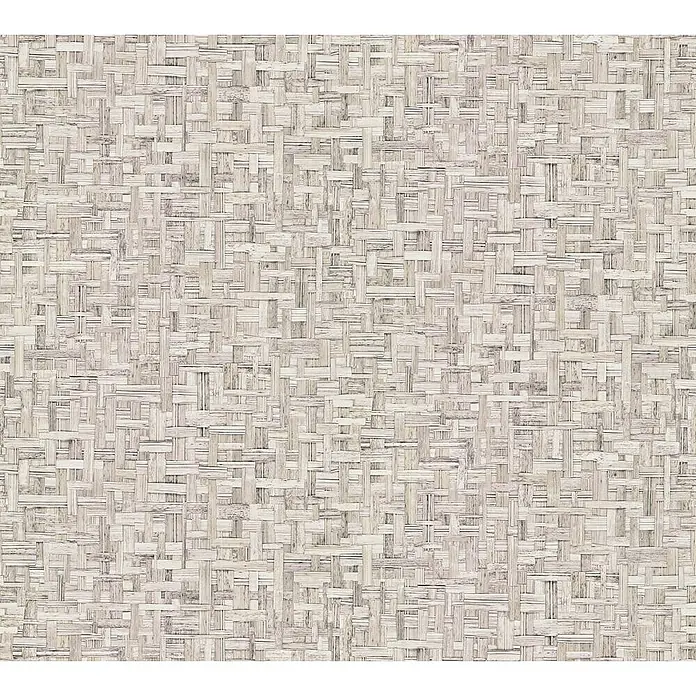 Tadessi Vliestapete M1-No.1537 - Grau, Holzoptik, 10,05 x 0,53 m - Hellbeige gewebte Textur aus Naturfasern, ideal für Oberflächen oder Tapeten.