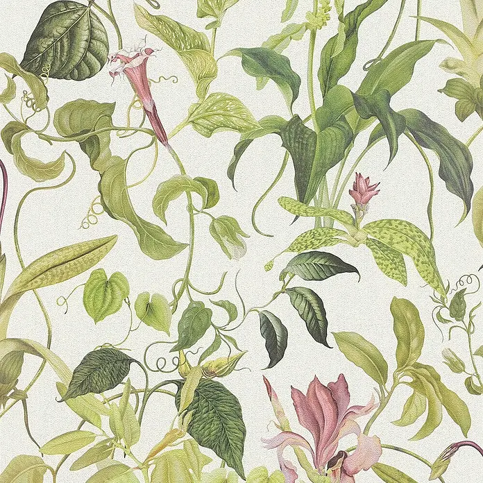 Tadessi Vliestapete M1-No.668 - Weiß, Floral, 10,05 x 0,53 m