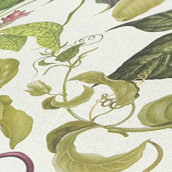 Tadessi Vliestapete M1-No.668 - Weiß, Floral, 10,05 x 0,53 m