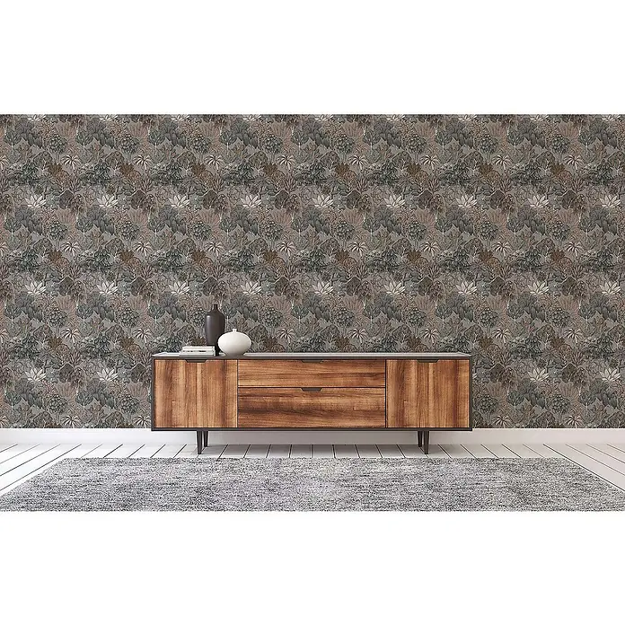 Tadessi Vliestapete M1-No.568 - Grau, Floral, 10,05 x 0,53 m