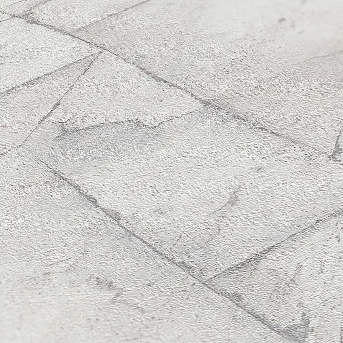 Tadessi Vliestapete M1-No.544 - Grau, Steinoptik, 10,05 x 0,53 m - Hellgraue, texturierte Oberfläche mit dunklen Linien, die ein geometrisches Stein- oder Betonblockmuster bilden.