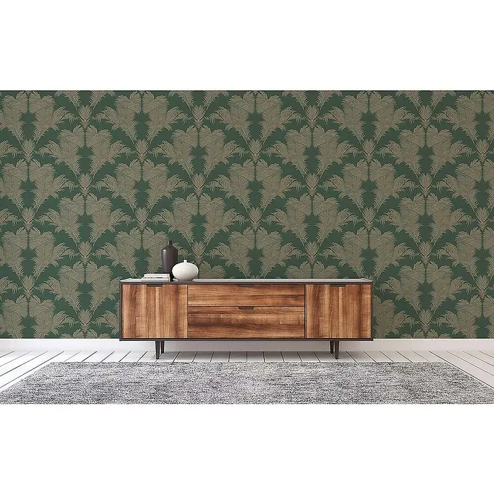 Tadessi Vliestapete M1-No.1692 - Grün, Floral, 10,05 x 0,53 m