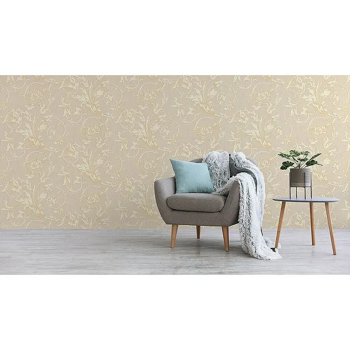 Tadessi Vliestapete M1-No.3795 - Creme, Floral, 10,05 x 0,53 m