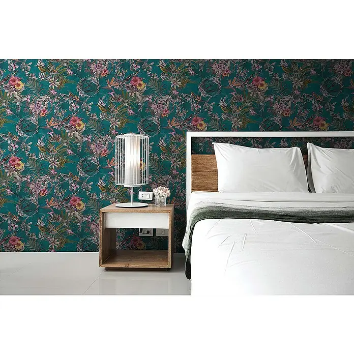 Tadessi Vliestapete M1-No.789 - Blau, Floral, 10,05 x 0,53 m