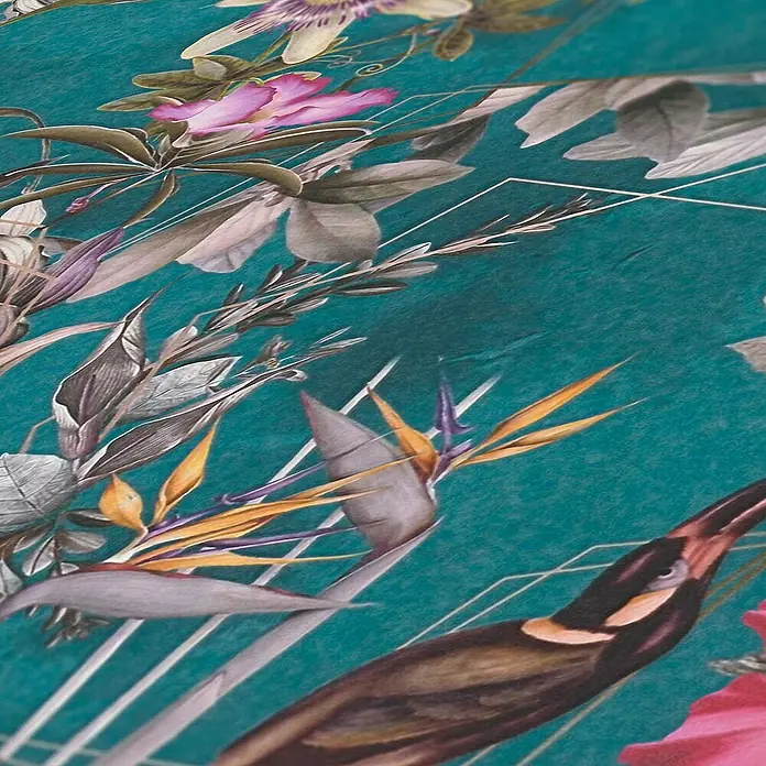 Tadessi Vliestapete M1-No.789 - Blau, Floral, 10,05 x 0,53 m