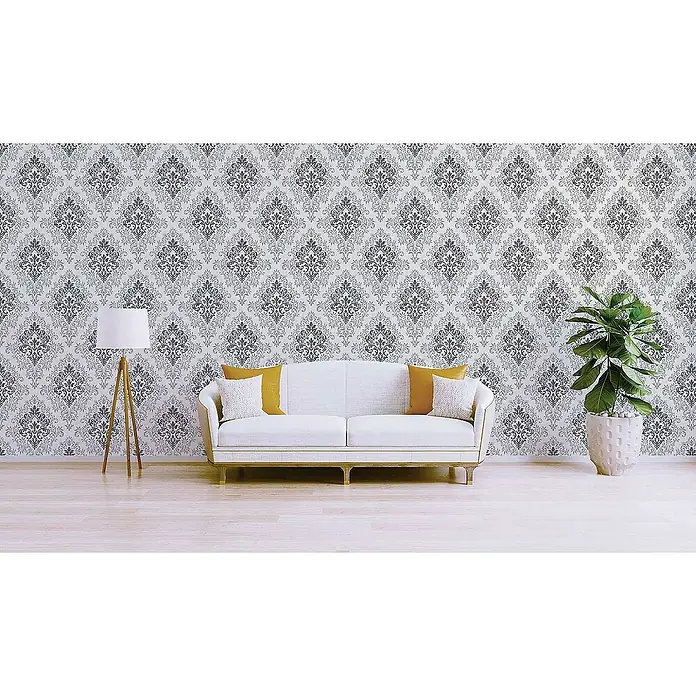 Tadessi Vliestapete M1-No.2446 - Grau, Ornament, 10,05 x 0,53 m