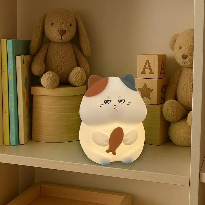 FHL easy LED-Nachtlicht Gerd - 0,8 W, L x B x H: 13 x 10 x 12 cm, RGBW, Kater Gerd - Niedliche Katzenlampe mit einem Fisch in den Händen, perfekt für Kinderzimmer und als Nachtlicht. Sanftes Licht und verspieltes Design.
